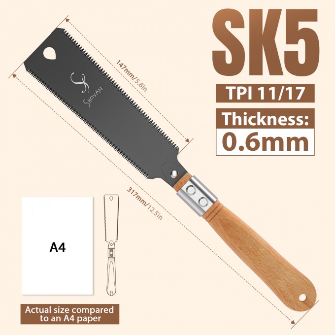 Japanese Ryoba Double-Sided Pull Saw for Wood
